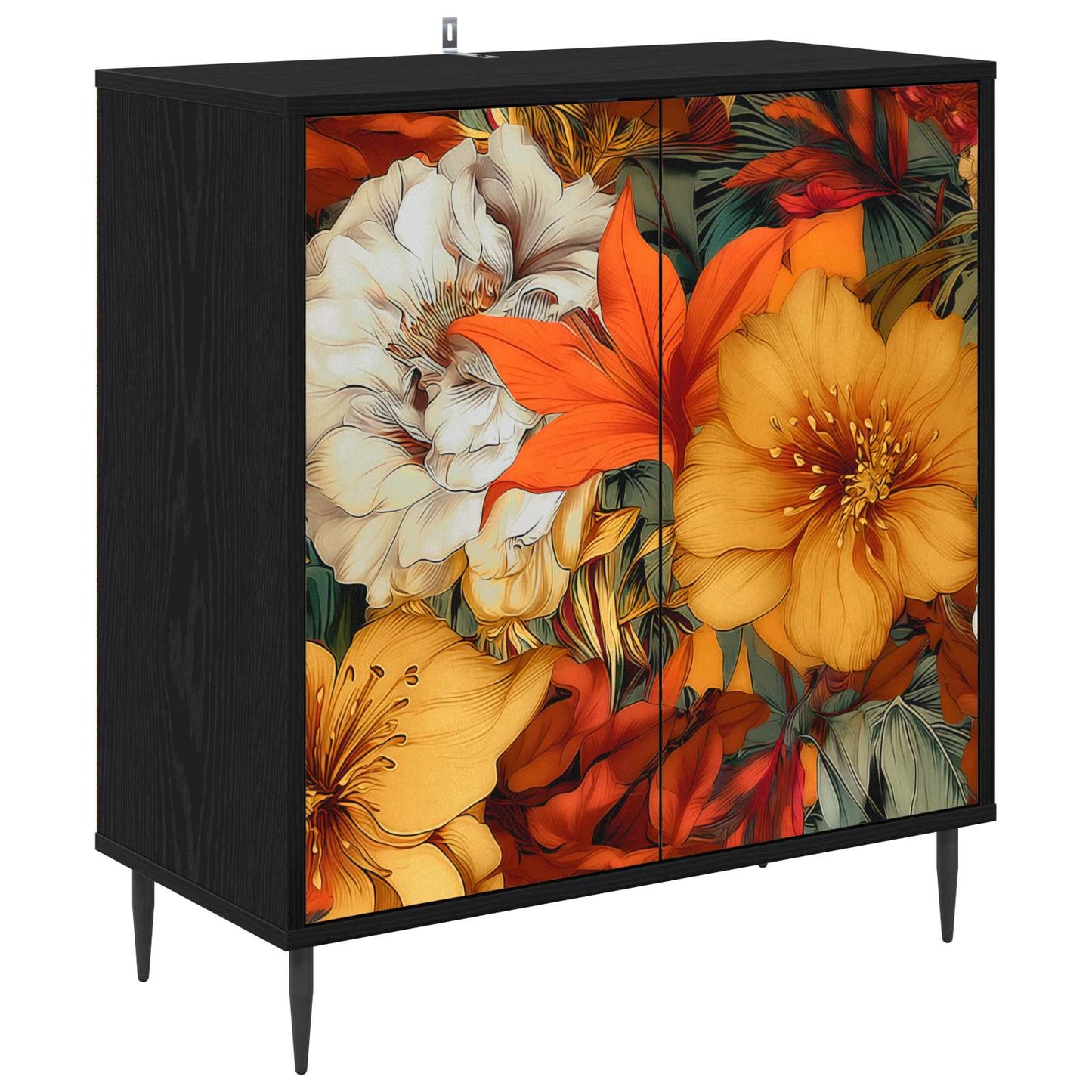 Serviesskap GENNEP Svart eik 69 x 33 x 76 cm Konstruert tre