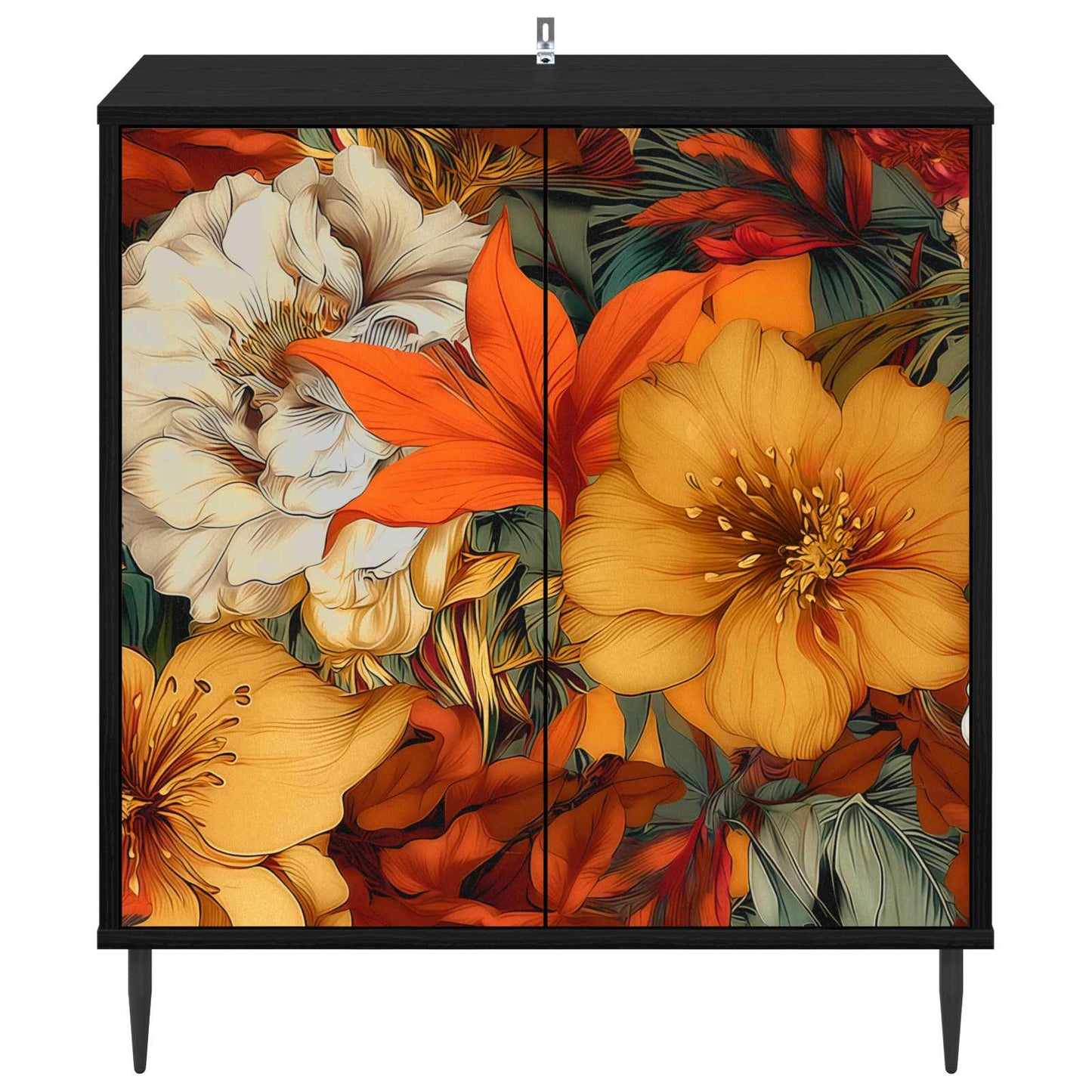 Serviesskap GENNEP Svart eik 69 x 33 x 76 cm Konstruert tre