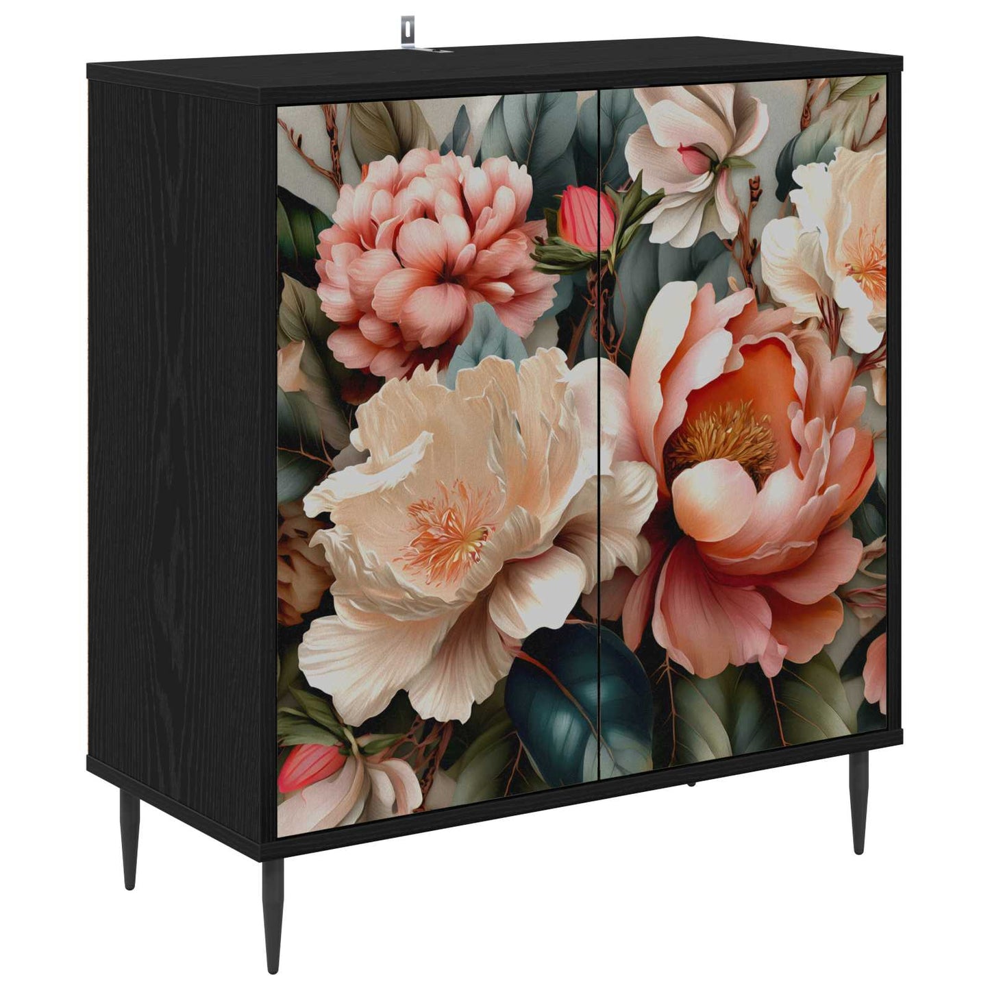 Serviesskap BORNE Svart eik 69 x 33 x 76 cm Konstruert tre