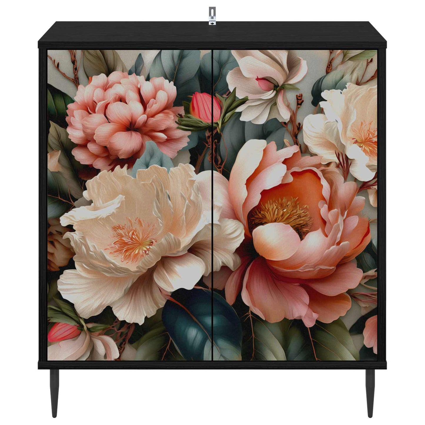 Serviesskap BORNE Svart eik 69 x 33 x 76 cm Konstruert tre