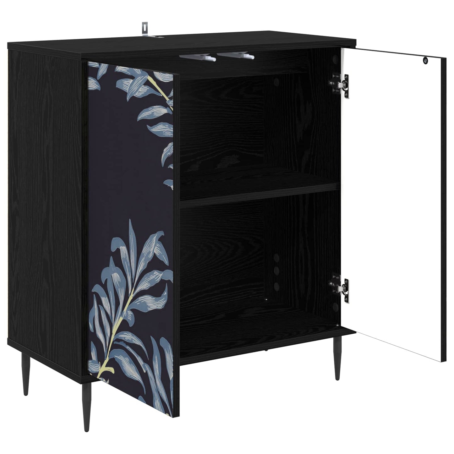 Serviesskap DOKKUM Svart eik 69 x 33 x 76 cm Konstruert tre