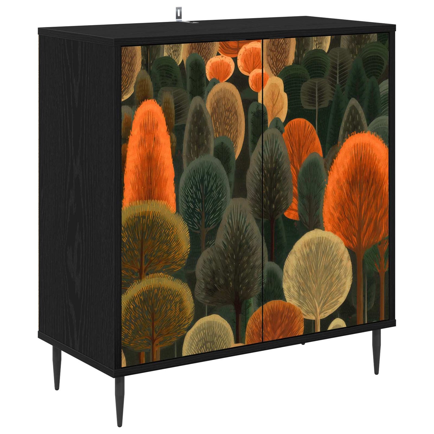 Serviesskap ZAANDAM Svart eik 69 x 33 x 76 cm Konstruert tre