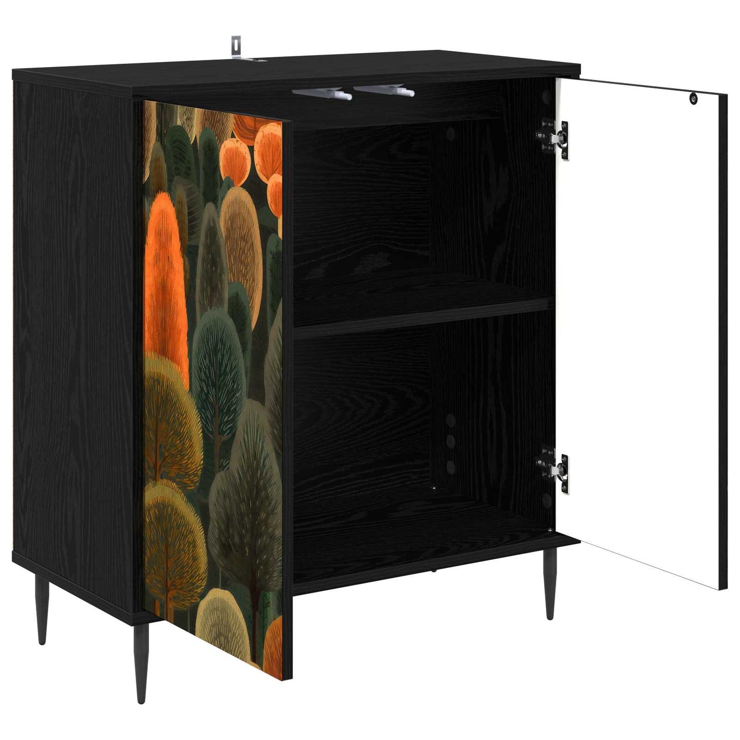 Serviesskap ZAANDAM Svart eik 69 x 33 x 76 cm Konstruert tre
