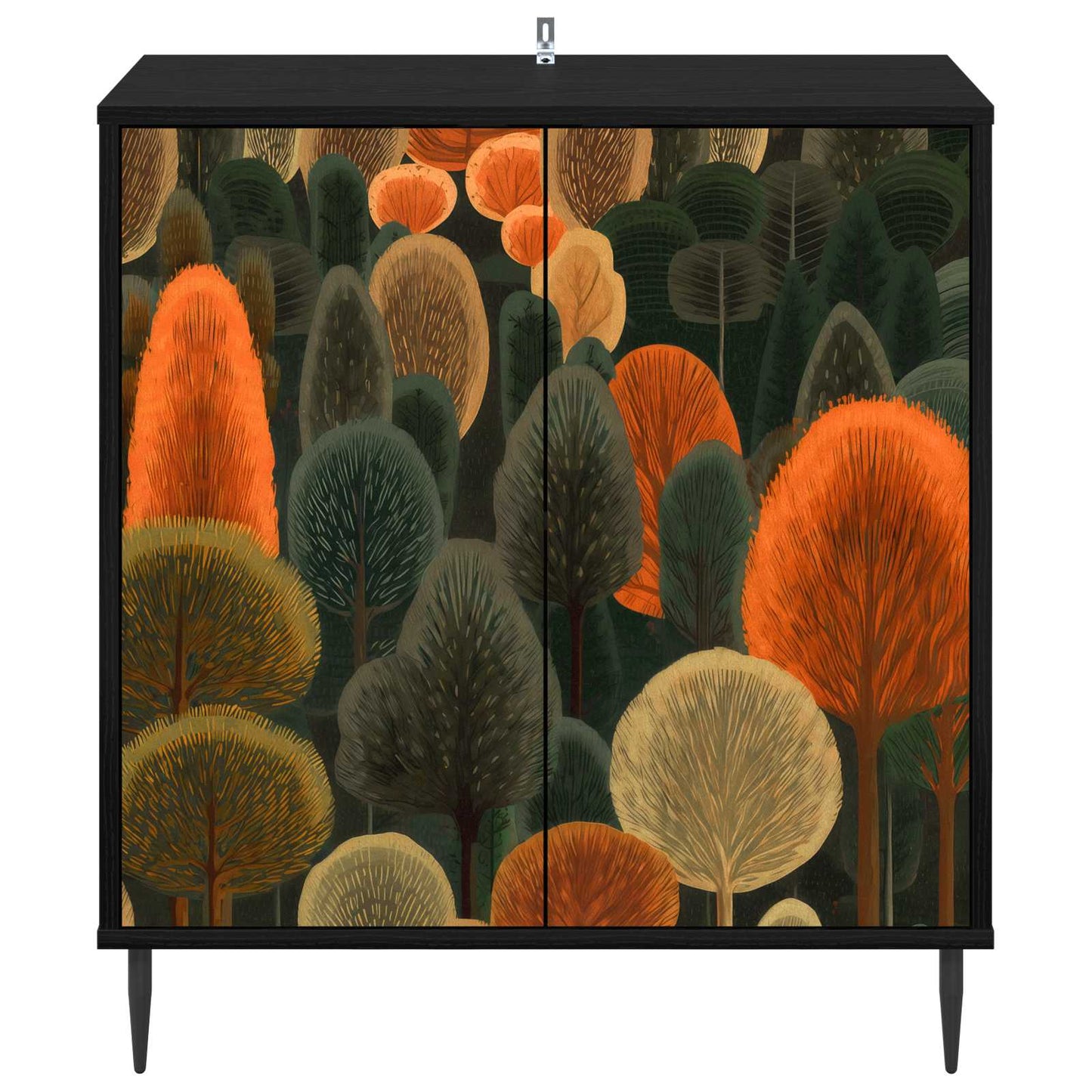 Serviesskap ZAANDAM Svart eik 69 x 33 x 76 cm Konstruert tre