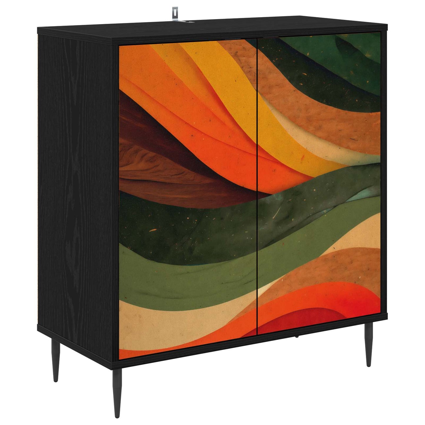 Serviesskap BONN Svart eik 69 x 33 x 76 cm Konstruert tre