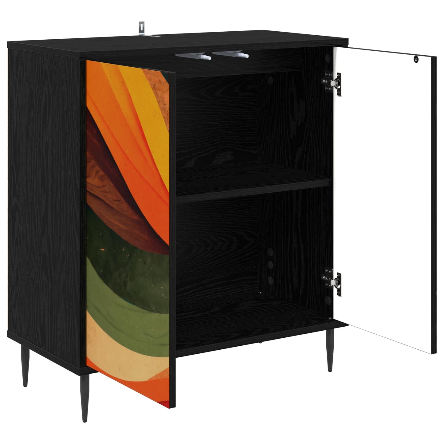 Serviesskap BONN Svart eik 69 x 33 x 76 cm Konstruert tre