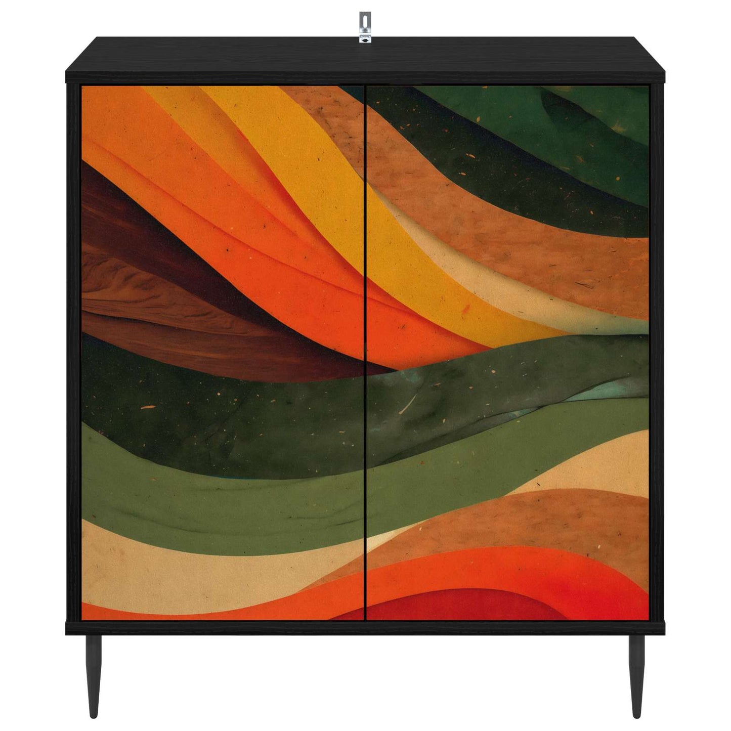 Serviesskap BONN Svart eik 69 x 33 x 76 cm Konstruert tre