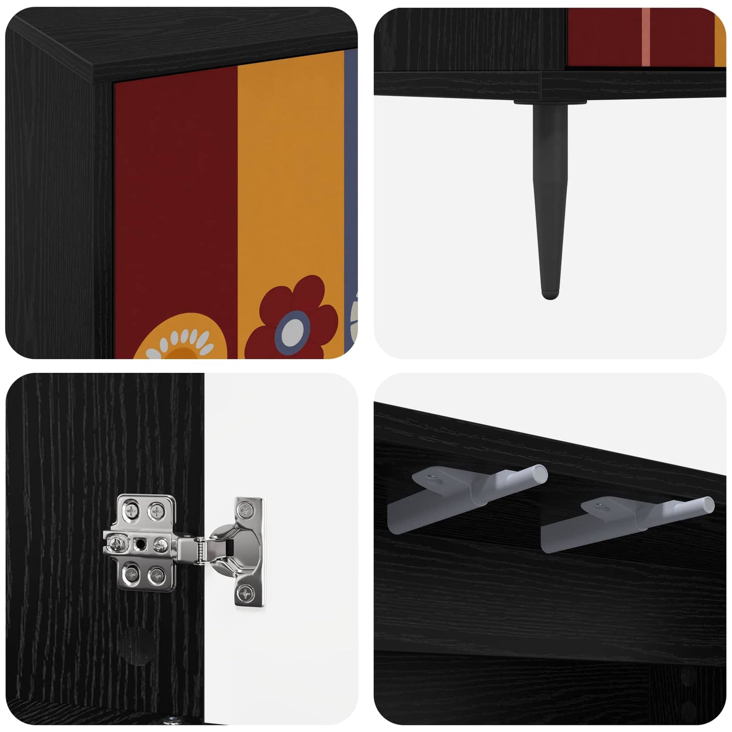 Serviesskap ESSEN Svart eik 69 x 33 x 76 cm Konstruert tre