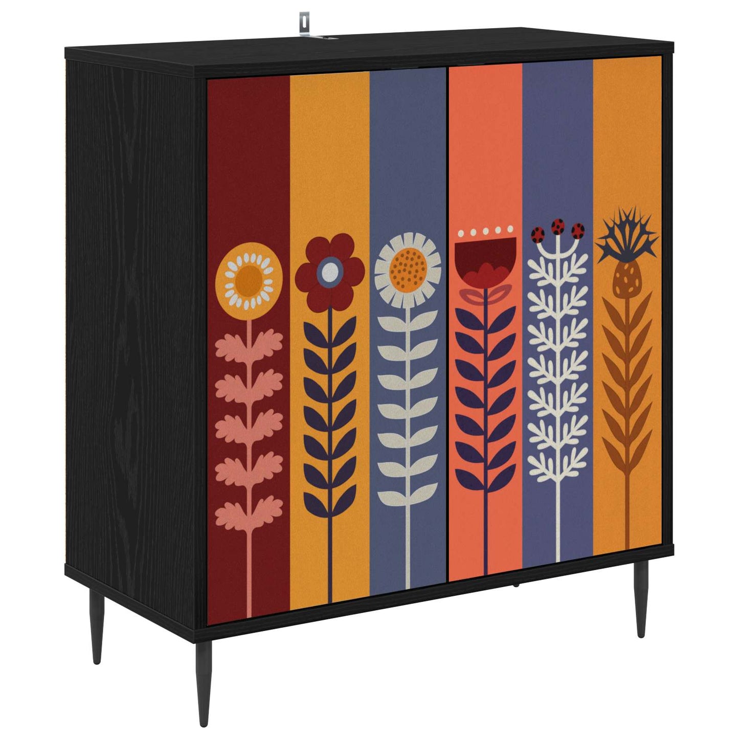 Serviesskap ESSEN Svart eik 69 x 33 x 76 cm Konstruert tre