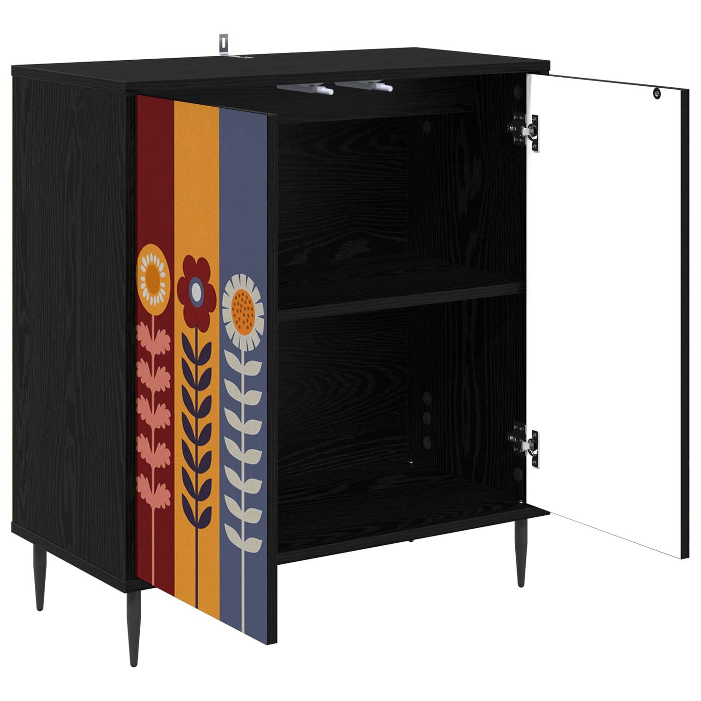 Serviesskap ESSEN Svart eik 69 x 33 x 76 cm Konstruert tre