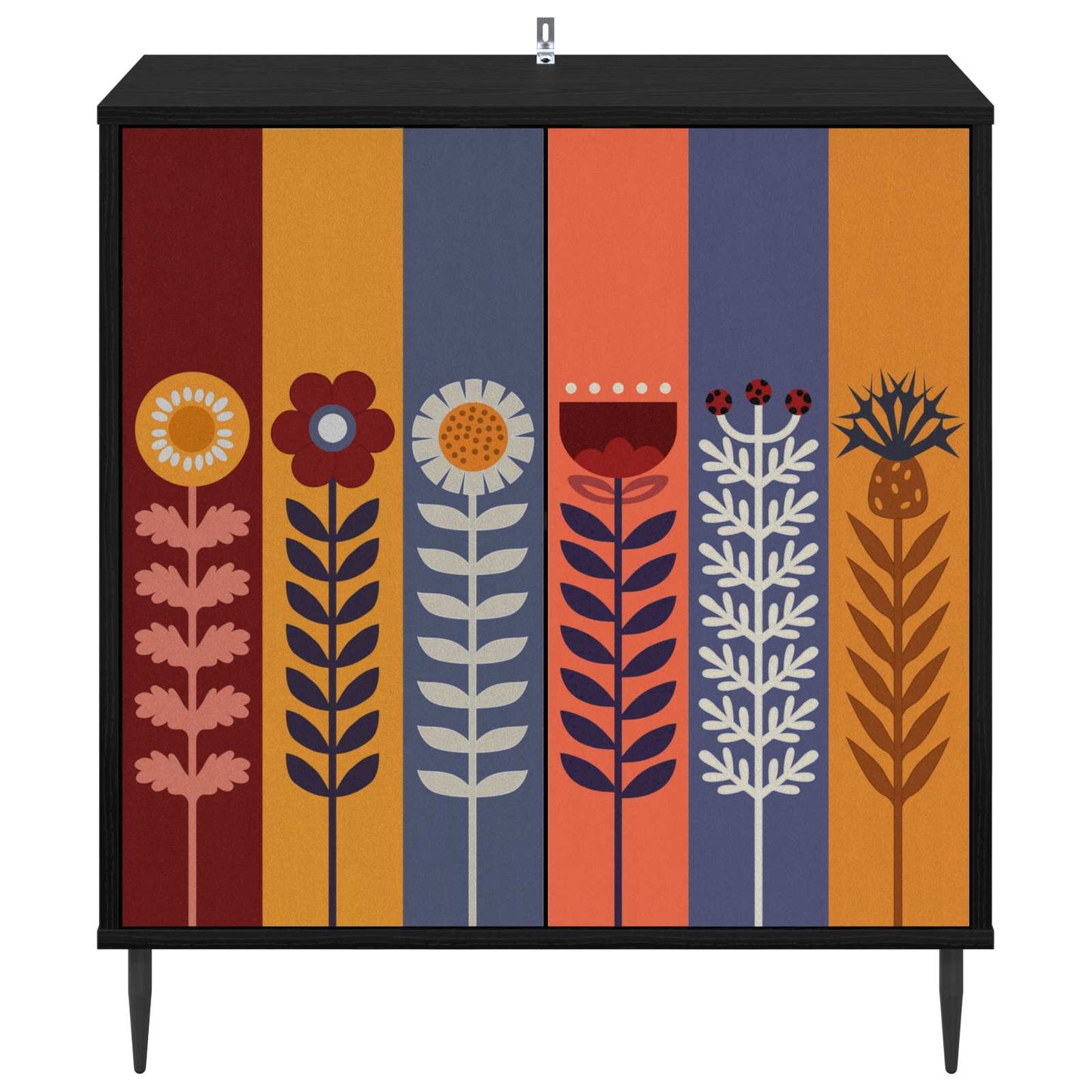 Serviesskap ESSEN Svart eik 69 x 33 x 76 cm Konstruert tre