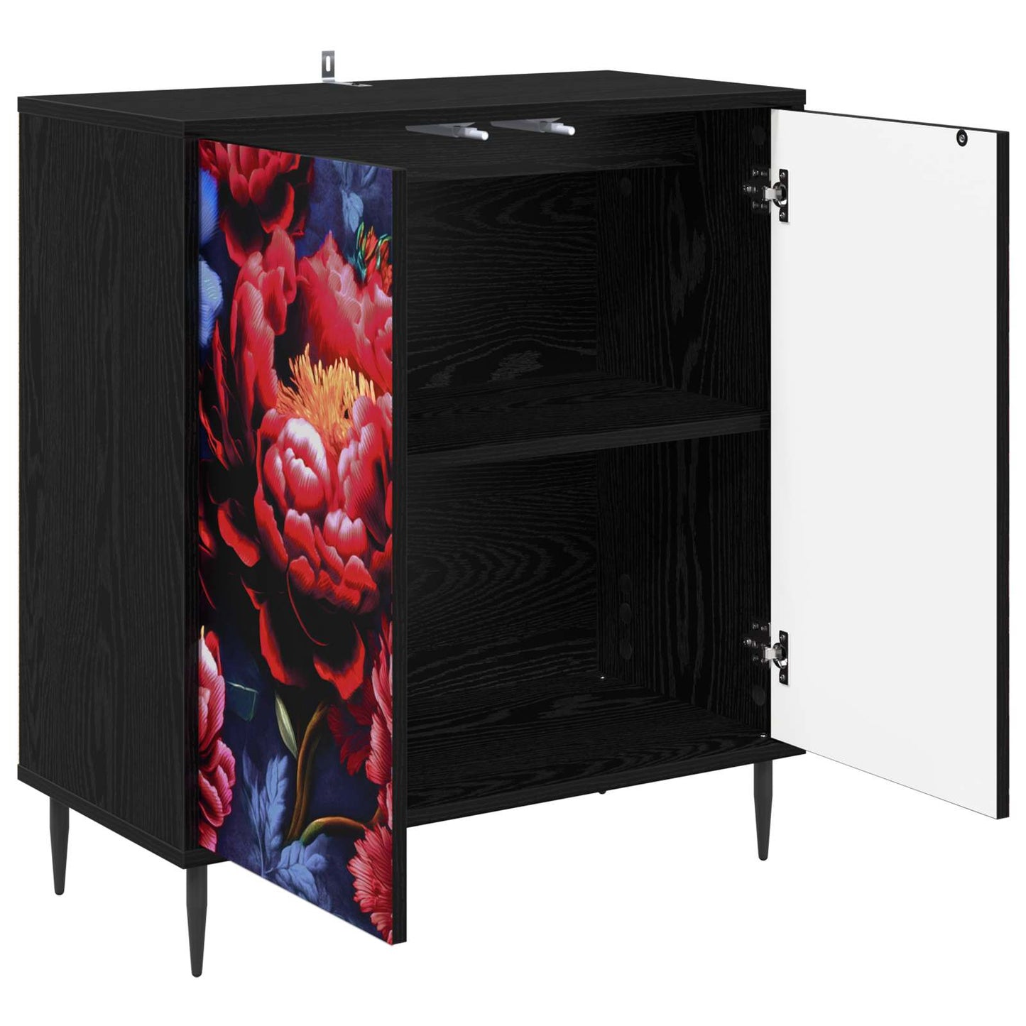 Serviesskap KIEL Svart eik 69 x 33 x 76 cm Konstruert tre