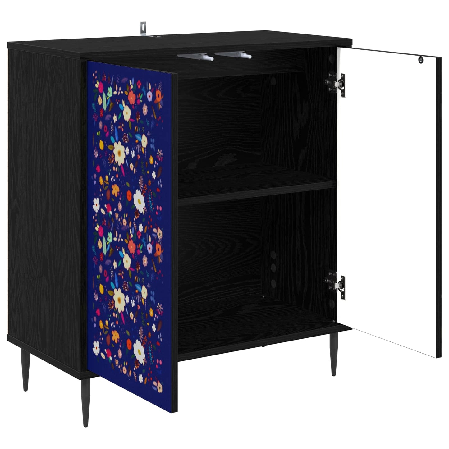 Serviesskap MAINZ Svart eik 69 x 33 x 76 cm Konstruert tre