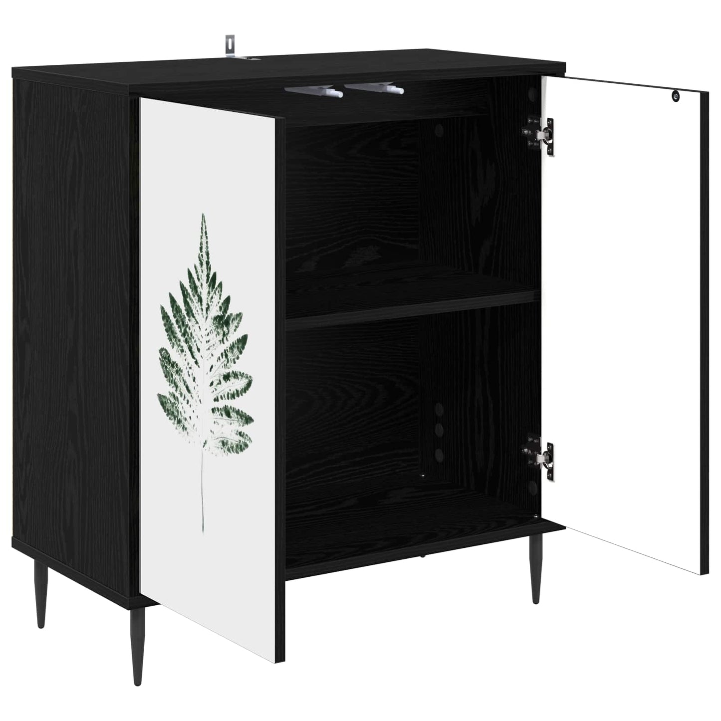 Serviesskap HANAU Svart eik 69 x 33 x 76 cm Konstruert tre