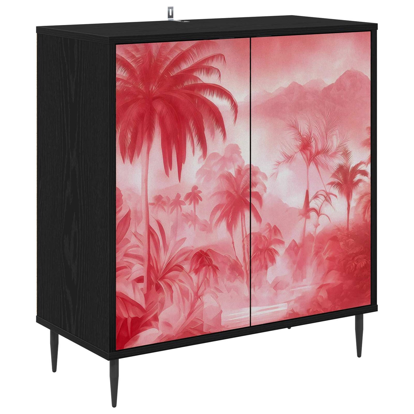 Serviesskap AACHEN Svart eik 69 x 33 x 76 cm Konstruert tre
