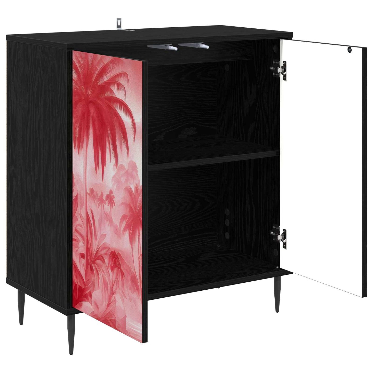 Serviesskap AACHEN Svart eik 69 x 33 x 76 cm Konstruert tre