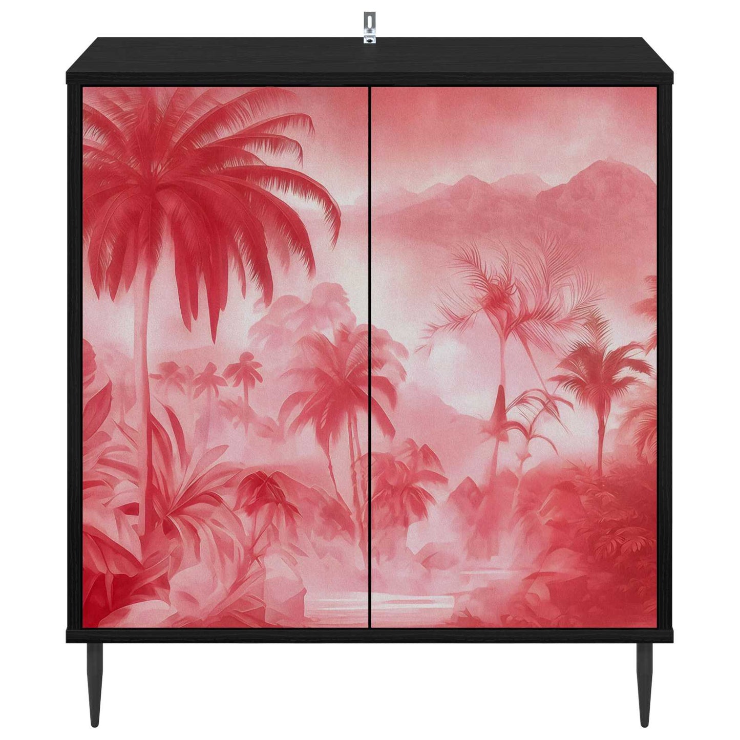 Serviesskap AACHEN Svart eik 69 x 33 x 76 cm Konstruert tre
