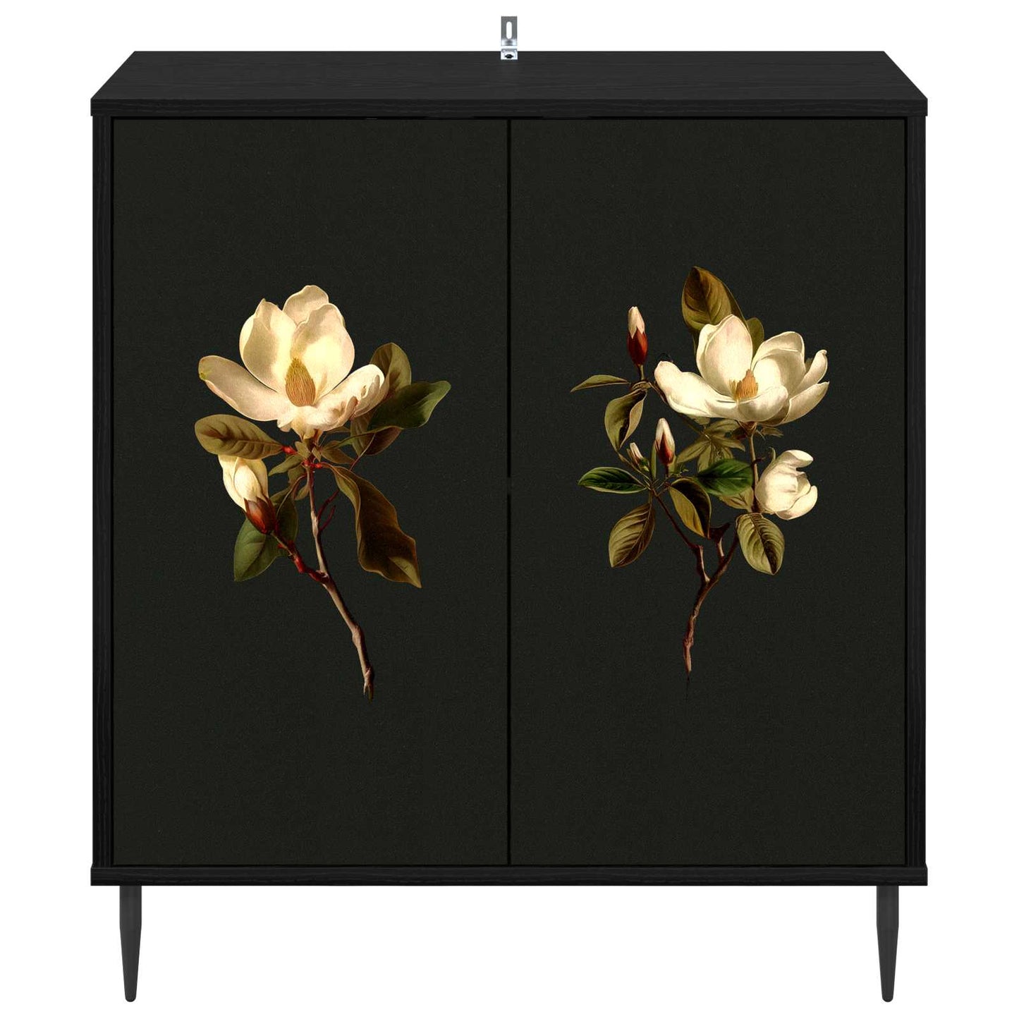 Serviesskap BREMEN Svart eik 69 x 33 x 76 cm Konstruert tre