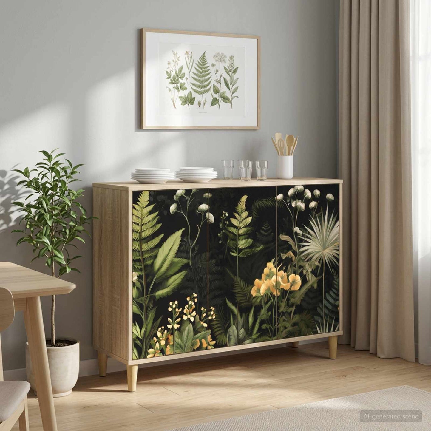 Serviesskap RHENEN Sonoma 102 x 33 x 75 cm Konstruert tre