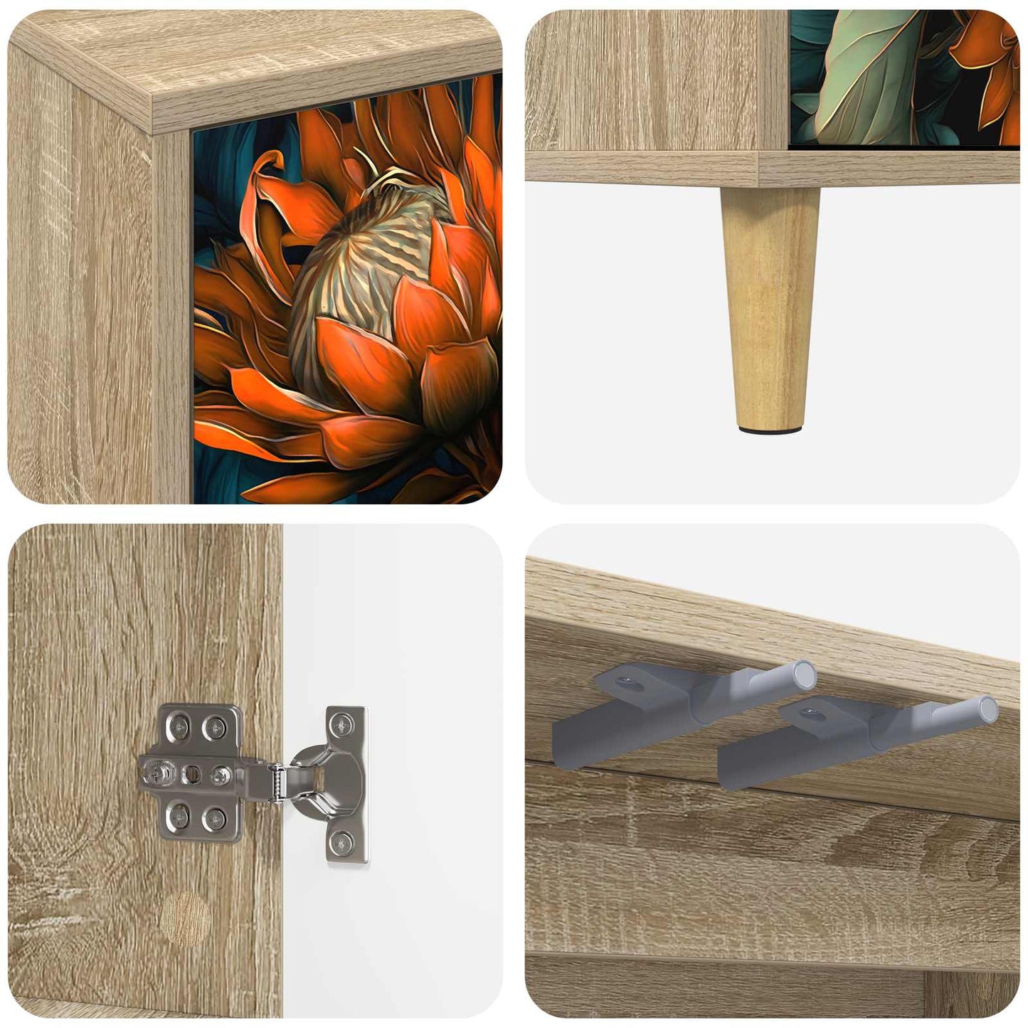 Serviesskap LOCHEM Sonoma 102 x 33 x 75 cm Konstruert tre