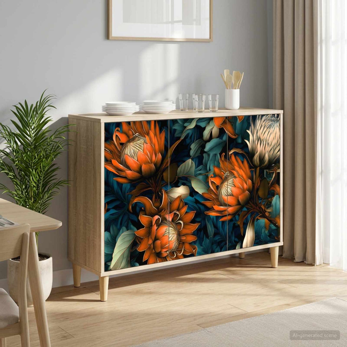 Serviesskap LOCHEM Sonoma 102 x 33 x 75 cm Konstruert tre