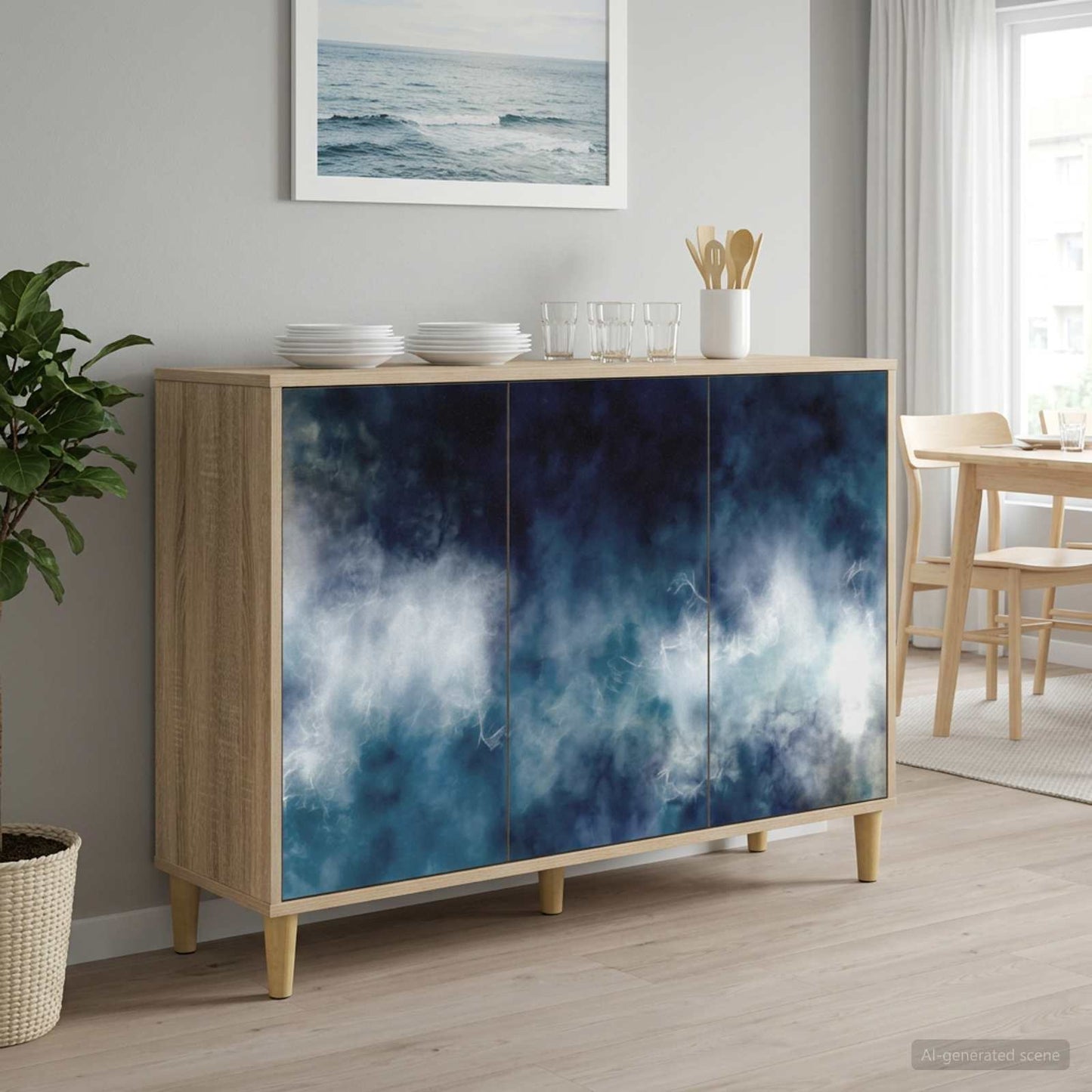 Serviesskap RAALTE Sonoma 102 x 33 x 75 cm Konstruert tre