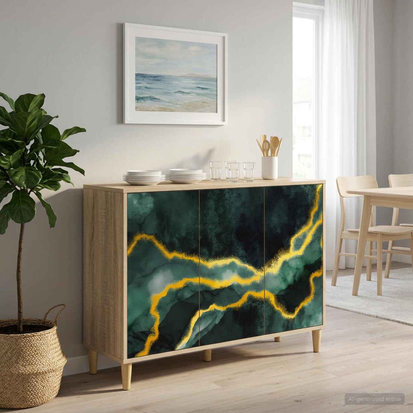 Serviesskap WIJHE Sonoma 102 x 33 x 75 cm Konstruert tre