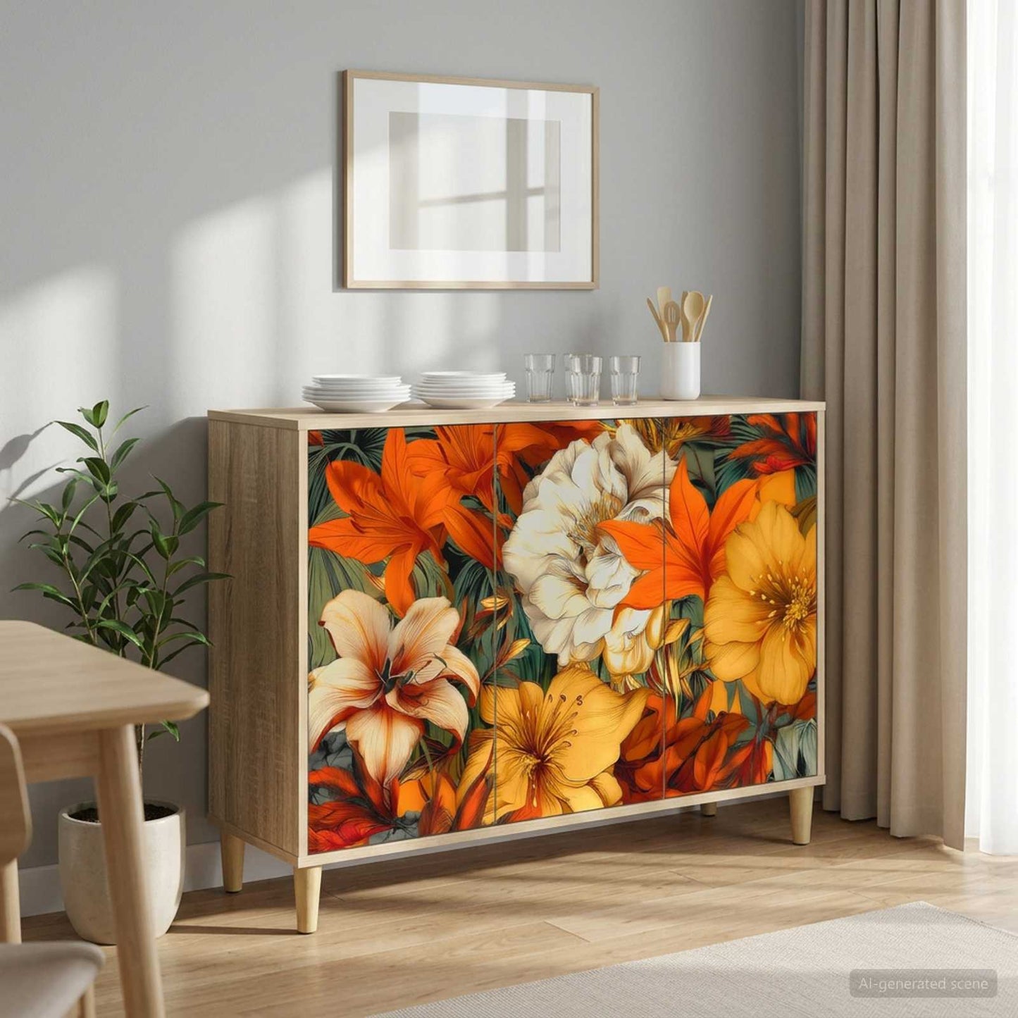 Serviesskap GENNEP Sonoma 102 x 33 x 75 cm Konstruert tre