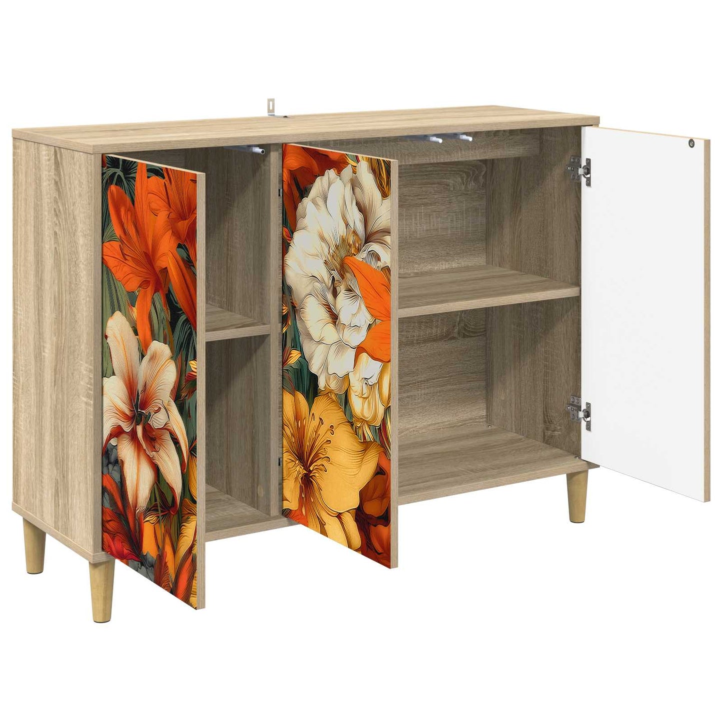 Serviesskap GENNEP Sonoma 102 x 33 x 75 cm Konstruert tre