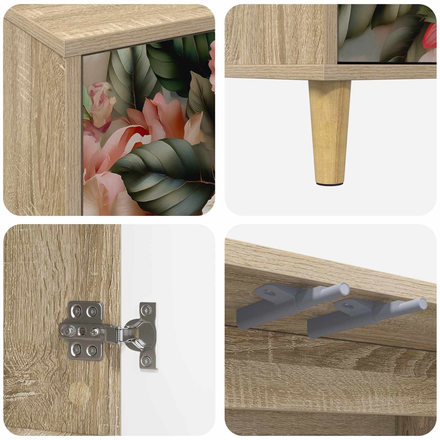 Serviesskap BORNE Sonoma 102 x 33 x 75 cm Konstruert tre