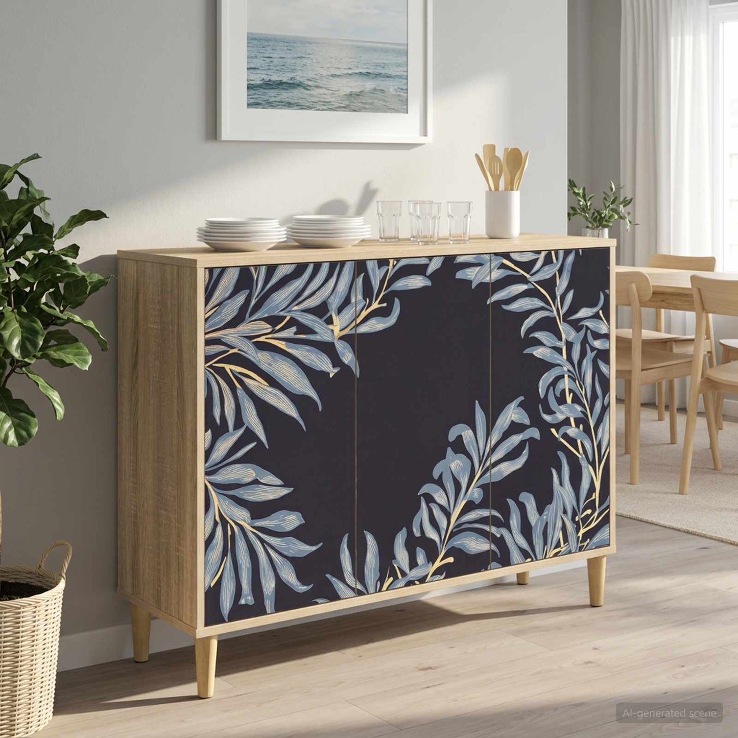 Serviesskap DOKKUM Sonoma 102 x 33 x 75 cm Konstruert tre