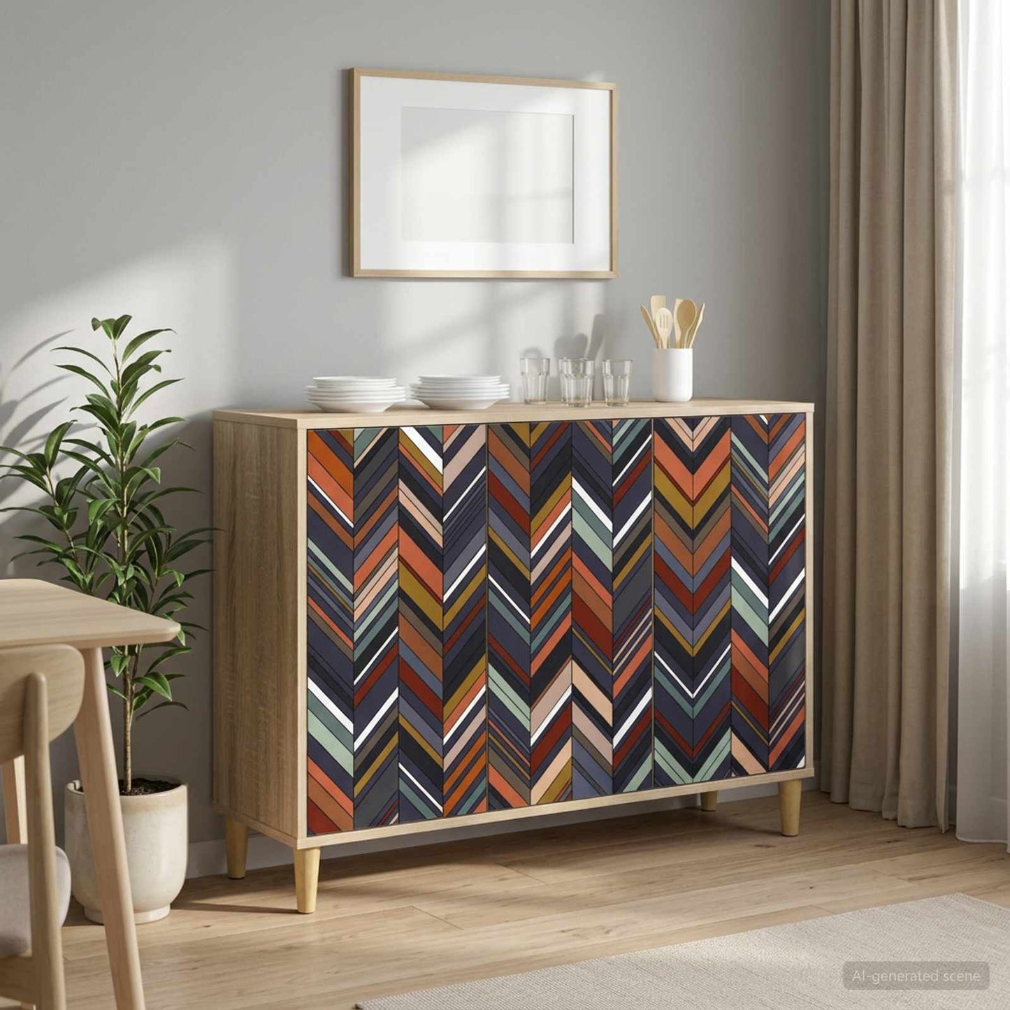 Serviesskap OMMEN Sonoma 102 x 33 x 75 cm Konstruert tre