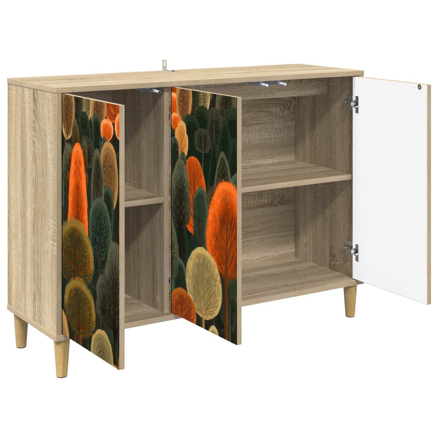 Serviesskap ZAANDAM Sonoma 102 x 33 x 75 cm Konstruert tre