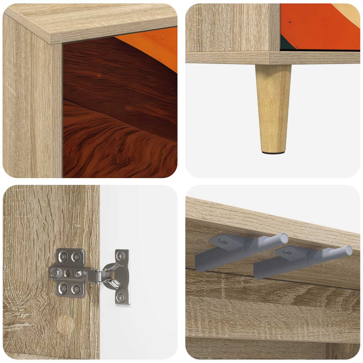 Serviesskap BONN Sonoma 102 x 33 x 75 cm Konstruert tre