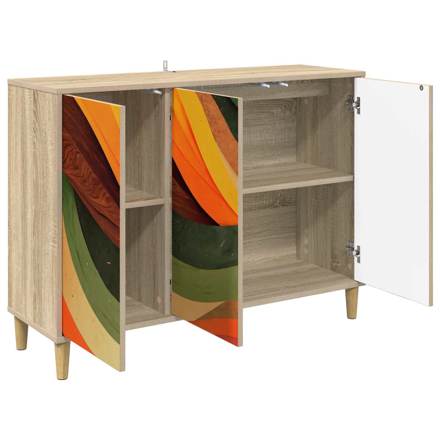 Serviesskap BONN Sonoma 102 x 33 x 75 cm Konstruert tre