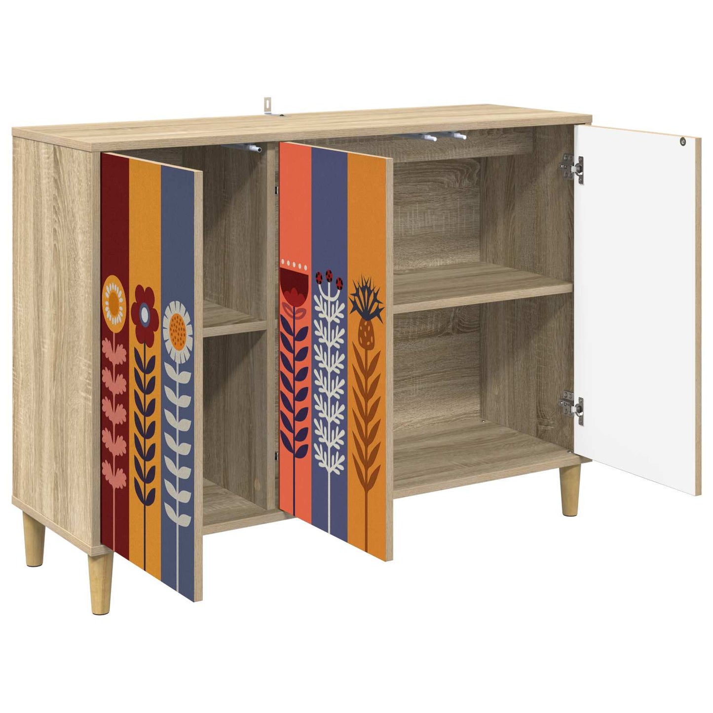 Serviesskap ESSEN Sonoma 102 x 33 x 75 cm Konstruert tre