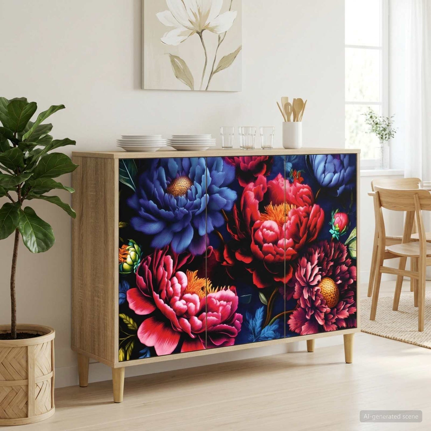 Serviesskap KIEL Sonoma 102 x 33 x 75 cm Konstruert tre