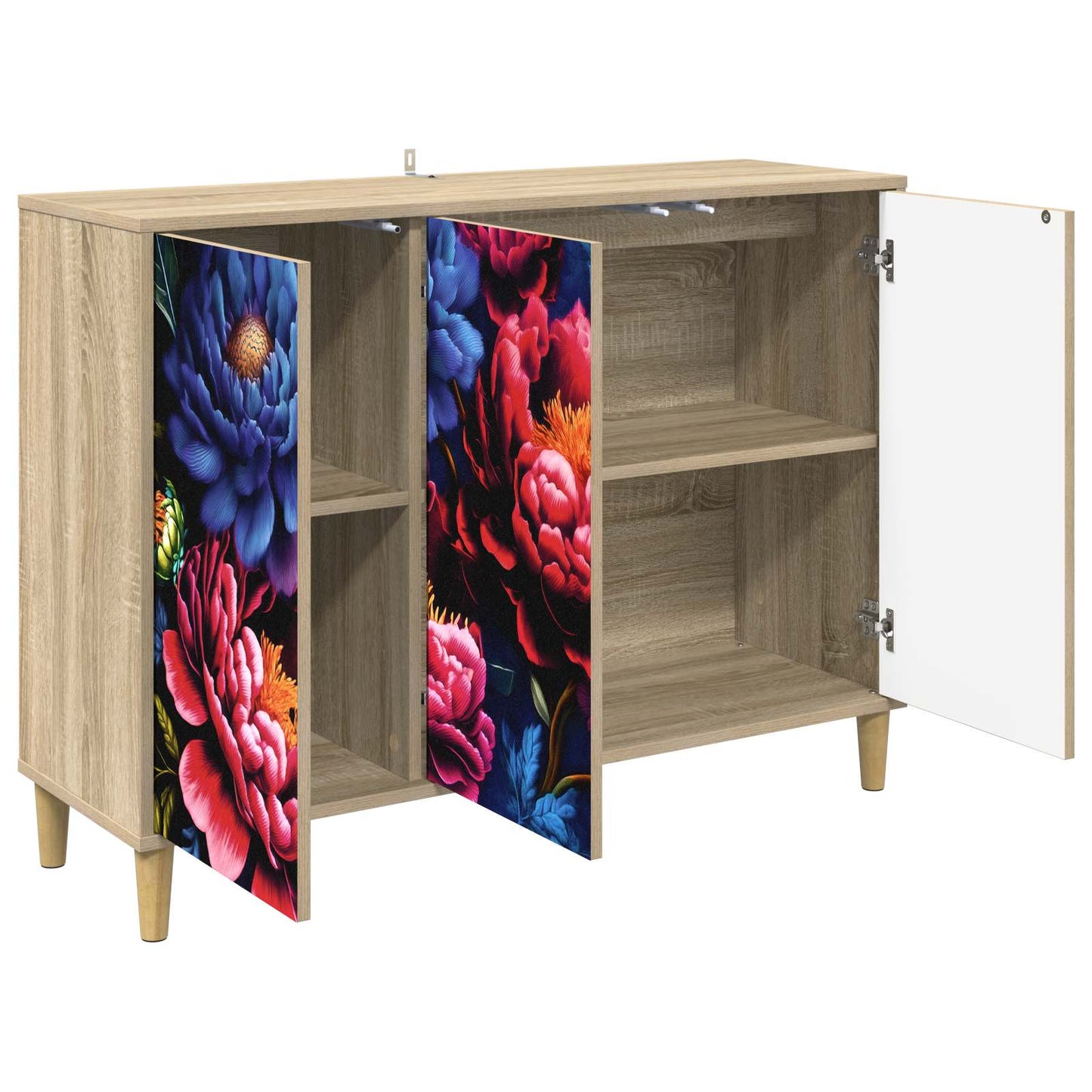 Serviesskap KIEL Sonoma 102 x 33 x 75 cm Konstruert tre