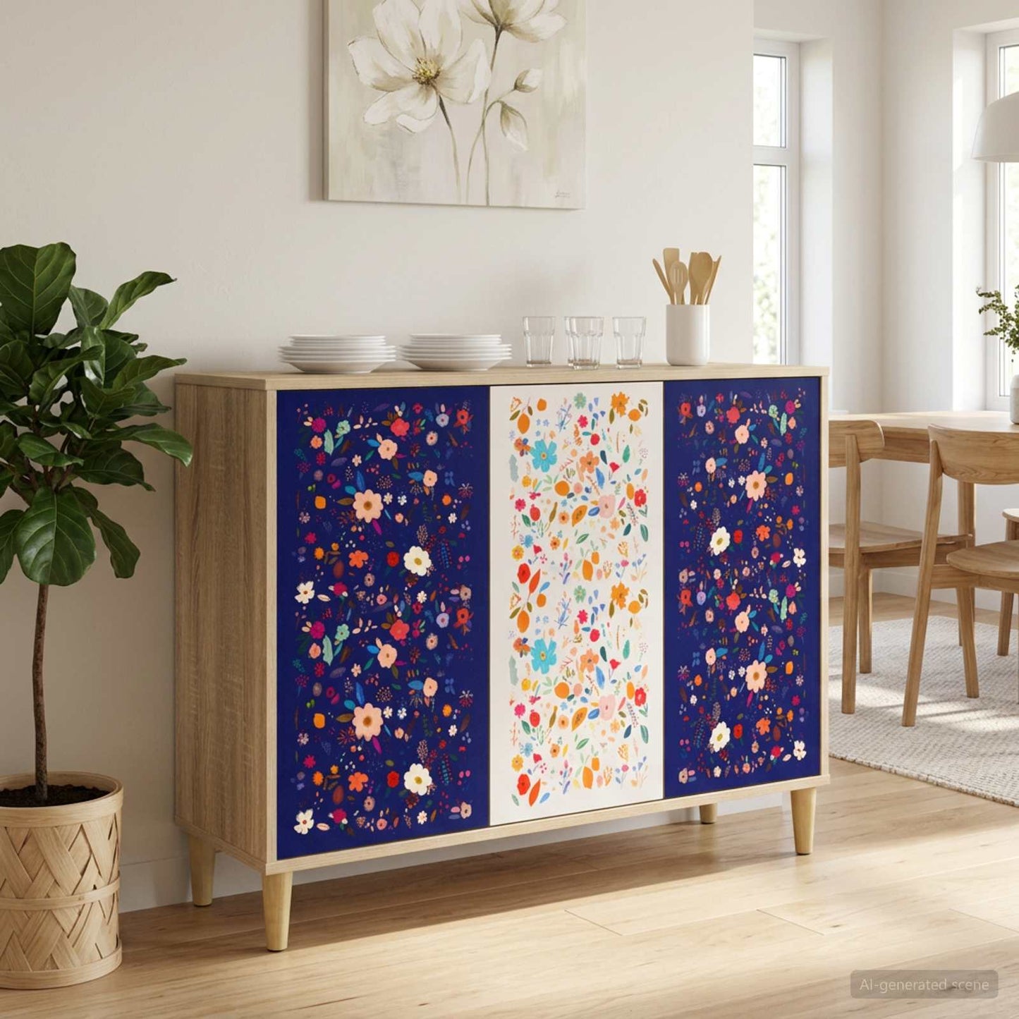 Serviesskap MAINZ Sonoma 102 x 33 x 75 cm Konstruert tre