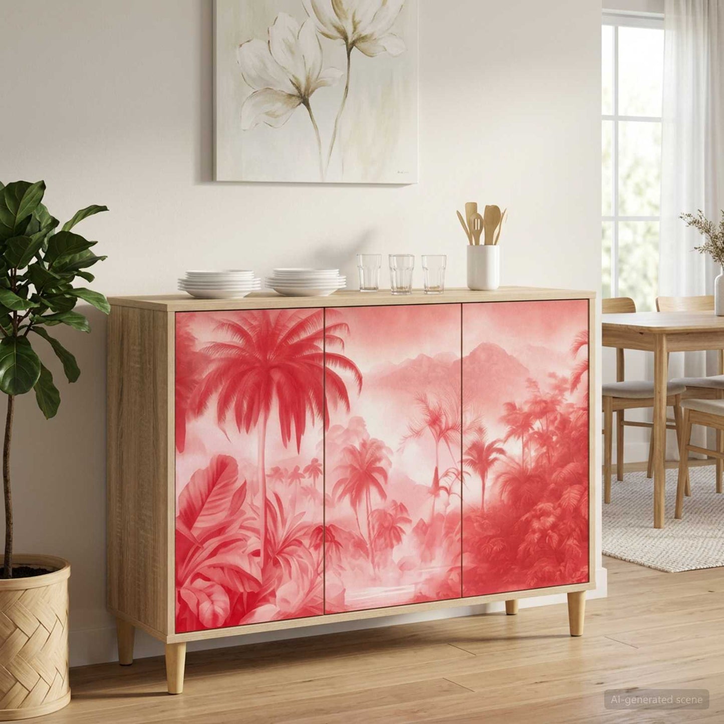 Serviesskap AACHEN Sonoma 102 x 33 x 75 cm Konstruert tre
