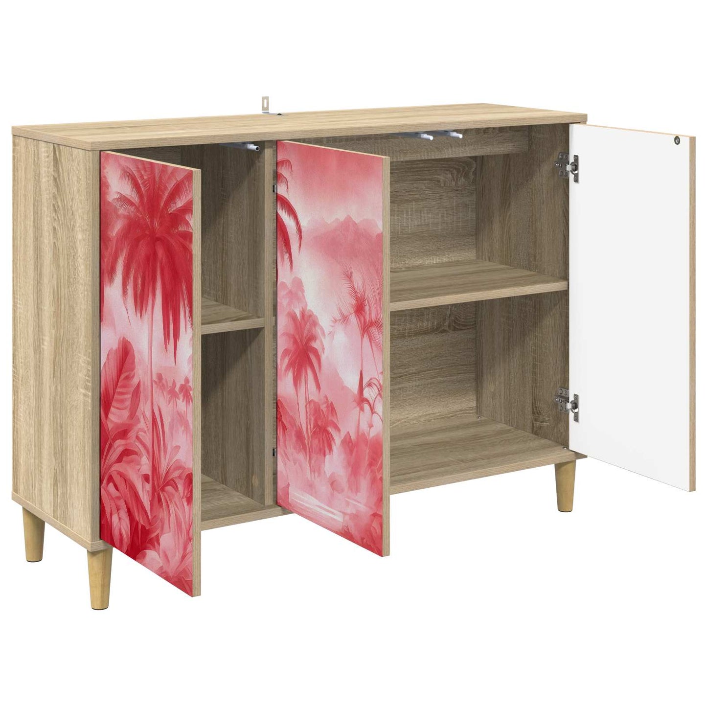 Serviesskap AACHEN Sonoma 102 x 33 x 75 cm Konstruert tre