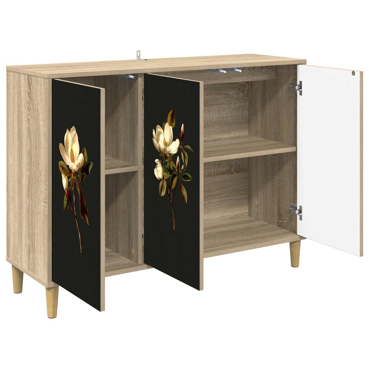 Serviesskap BREMEN Sonoma 102 x 33 x 75 cm Konstruert tre