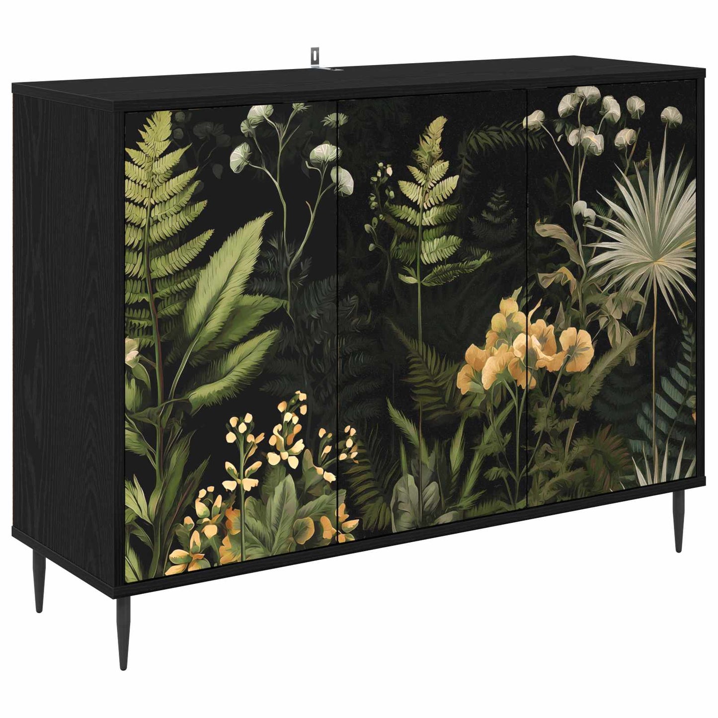 Serviesskap RHENEN Svart eik 102 x 33 x 76 cm Konstruert tre