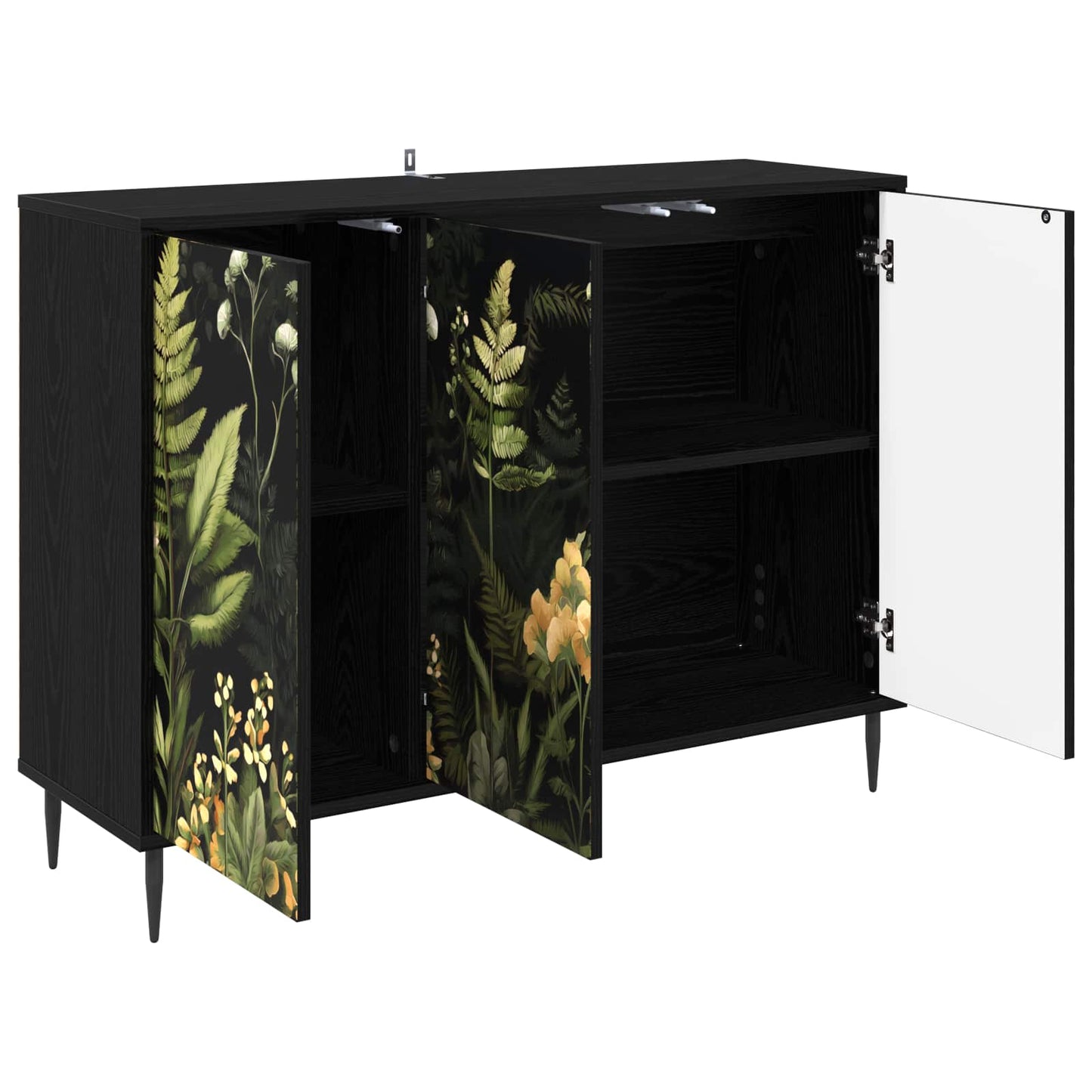 Serviesskap RHENEN Svart eik 102 x 33 x 76 cm Konstruert tre