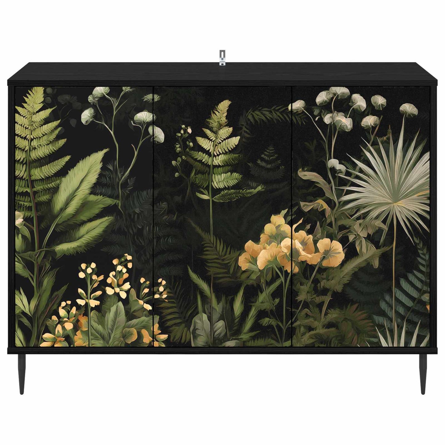 Serviesskap RHENEN Svart eik 102 x 33 x 76 cm Konstruert tre