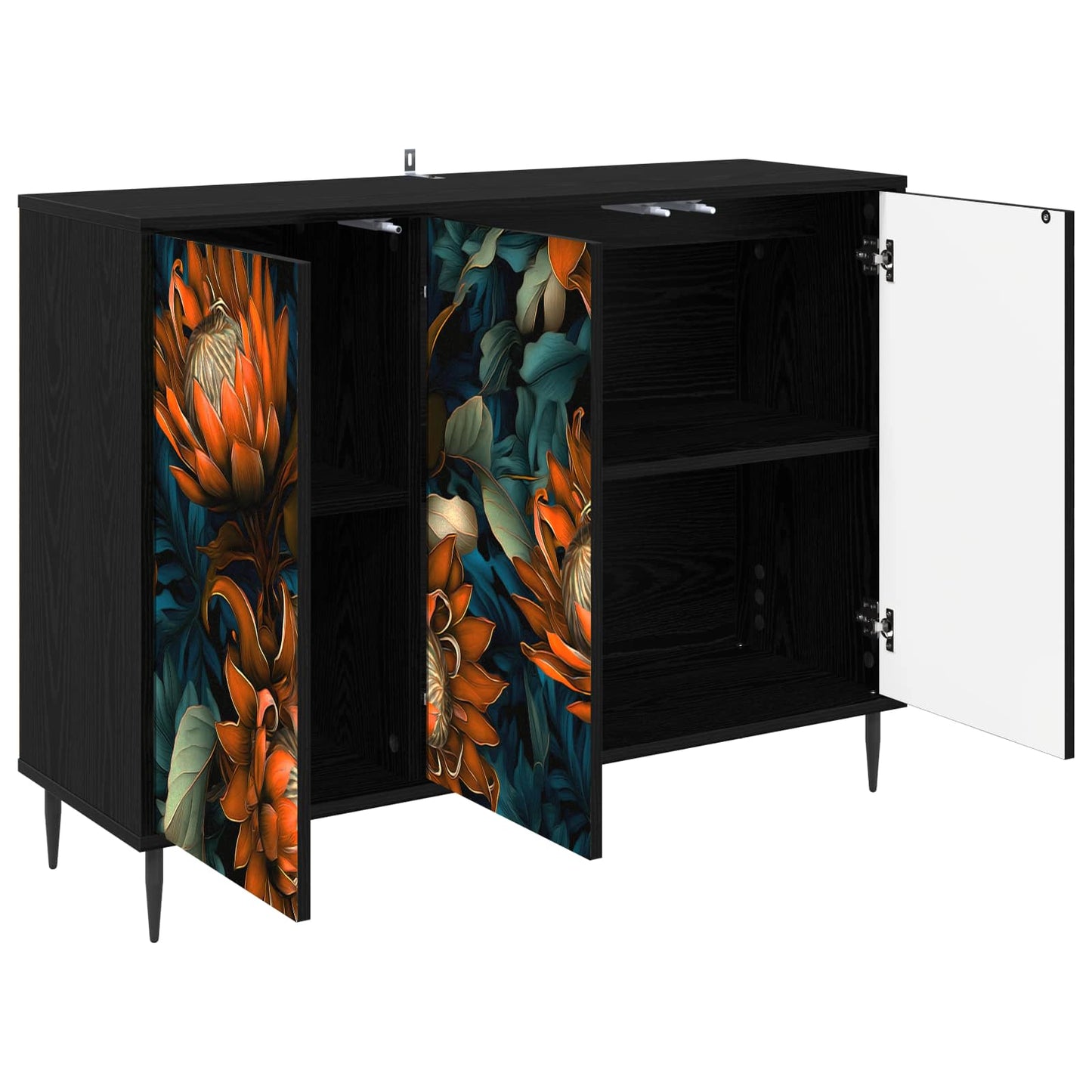Serviesskap LOCHEM Svart eik 102 x 33 x 76 cm Konstruert tre