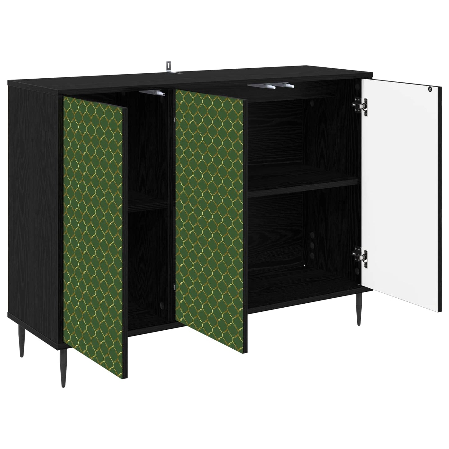 Serviesskap GELEEN Svart eik 102 x 33 x 76 cm Konstruert tre