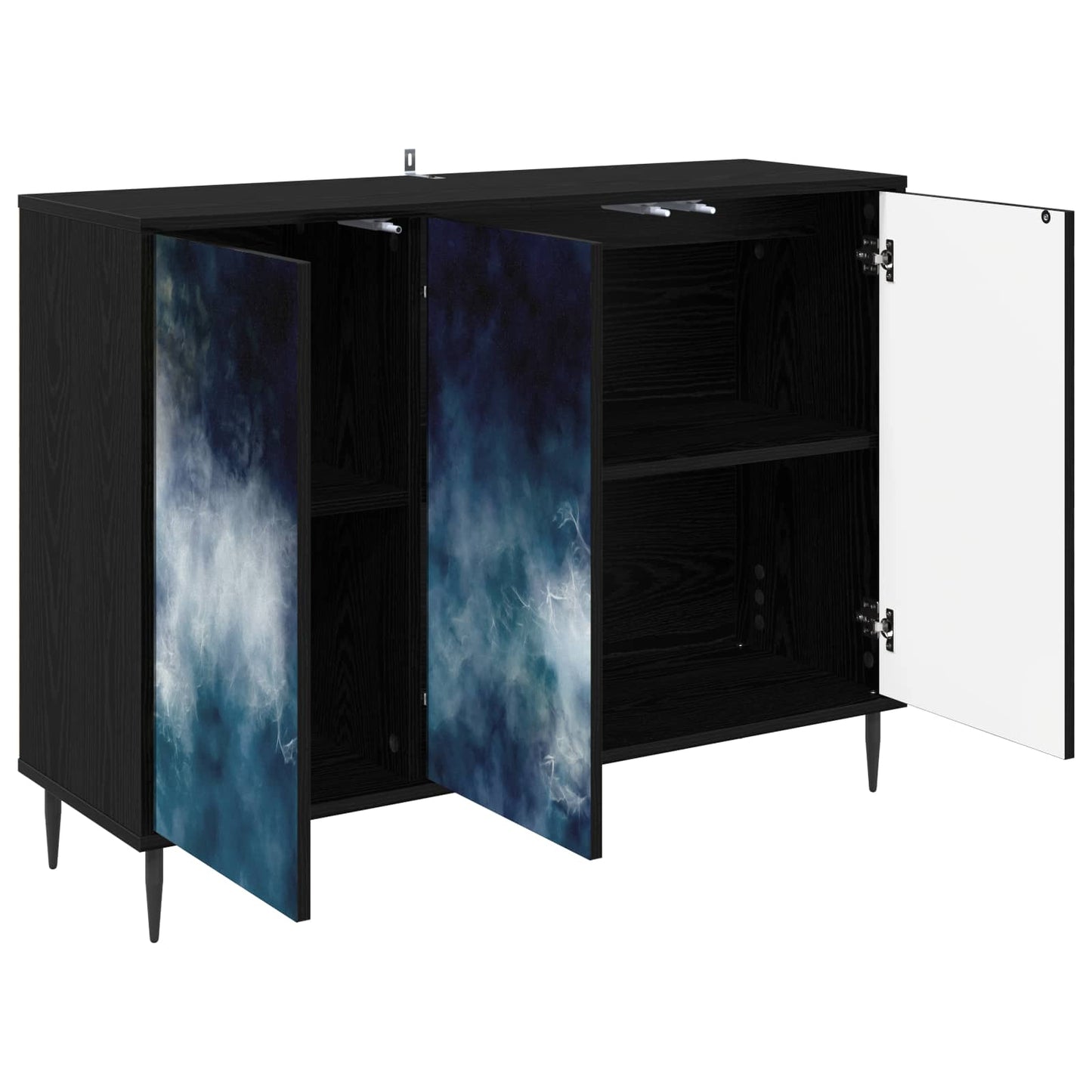 Serviesskap RAALTE Svart eik 102 x 33 x 76 cm Konstruert tre