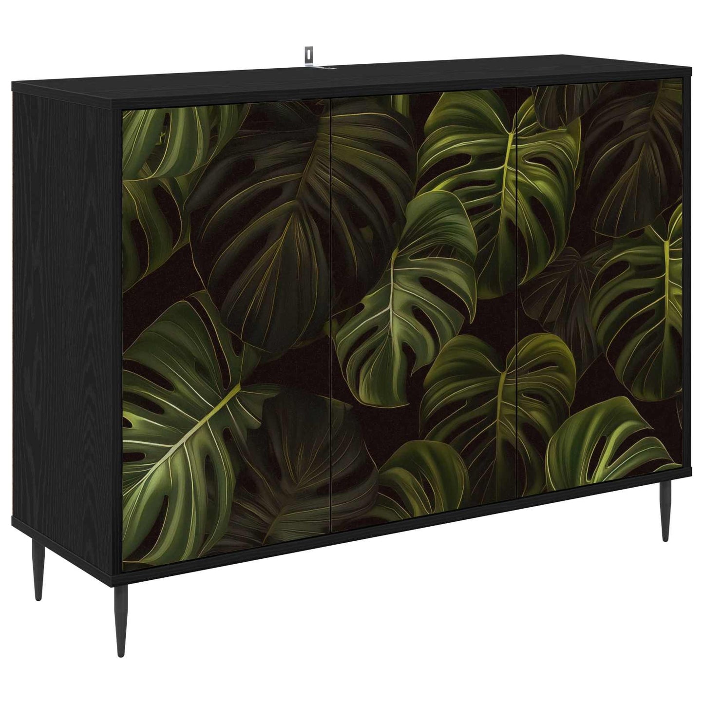 Serviesskap ELBURG Svart eik 102 x 33 x 76 cm Konstruert tre