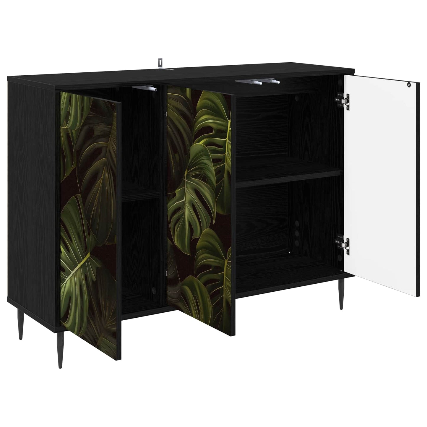Serviesskap ELBURG Svart eik 102 x 33 x 76 cm Konstruert tre
